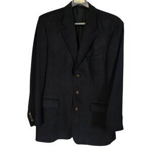 EUC Kasper Sports Coat Suede Like Feel Very Dark Navy Blue